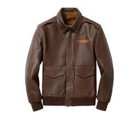 HEYDHSDC Giacca in pelle da uomo classica marrone strato superiore in pelle bovina bomber giacche cappotto in pelle bovina naturale, Marrone, L