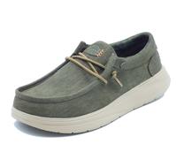 HeyDude 45113 Wally Comf Worn Burnt Olive Scarpe per Uomo in tessuto verde