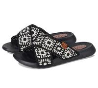 HEYDUDE Christi Slide Cottage Crochet Mocassini Donna, Nero/Bianco, 37 EU