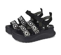 Hey Dude Delray Buckle Cottage Crochet Mocassini Donna, Nero/Bianco, 38.5 EU