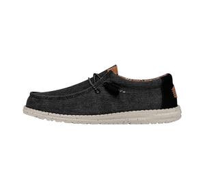 HEYDUDE Men Wally Washed Canvas Black Casual Moccasin 40 EU