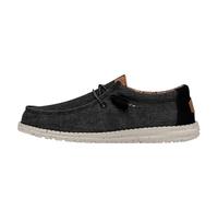 HEYDUDE Men Wally Washed Canvas Black Casual Moccasin 46 EU