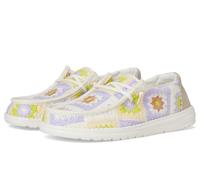 HEYDUDE Mocassini Wendy Cottage Crochet Donna, Garzetta Bianca/Lavanda/Multicolore, 39 EU
