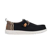 HEYDUDE Nero Wally Craft Linen Sneakers Uomo Tessuto Lino Fondo Gomma Light Plantare SOPFT