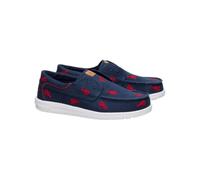 HEYDUDE Scarpe Sneakers Casual Uomo Mocassini Wally Cru Embroidered Blu Canvas