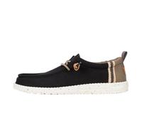 HEYDUDE Wally Craft - Mocassini da uomo in lino, senza lacci, leggeri, comodi, da viaggio, casual, Nero/Noce, 40 EU