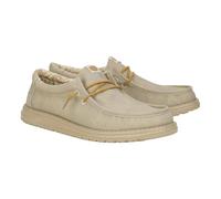 HEYDUDE Wally Sneaker da uomo in tela cerata, Grigio chiaro, 41 EU