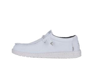 HEYDUDE Wally Sport Mesh | Scarpe da uomo | Mocassini da uomo senza lacci | Comode e leggere, bianco/bianco, 46 EU