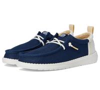 HEYDUDE Wally Summer Linen (Little Big Kid), Mocassino, Sargasso Blu/Bianco, 38 EU
