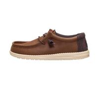 HEYDUDE - Wally Waxed Casual da Uomo - Scarpe Casual Senza Lacci - Stile Mocassino, Marrone, 44