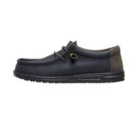 HEYDUDE - Wally Waxed Casual da Uomo - Scarpe Casual Senza Lacci - Stile Mocassino, Nero/Nero, 41