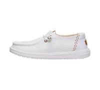 HEYDUDE Wendy Chambray Grid, scarpe da donna, mocassini slip-on da donna, comodi e leggeri, Biancaneve., 36 EU