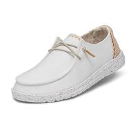 HEYDUDE Wendy Chambray, Scarpe Moc Toe Donna, Sabbia Bianca, 40 EU