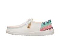 HEYDUDE Wendy Funk - Scarpe da spiaggia da donna, leggere, senza lacci, con lacci elastici e dettaglio con nappe, Garzetta/Multi, 37 EU