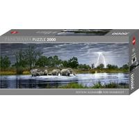Puzzle panoramico Elefanti del Botswana 2000 pezzi