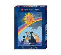 Heye- Other License Katzen Puzzle-Wachtmeister Rosina, 1000 Pc-Pioggia d'oro, Colore Mehrfarbig, 29854