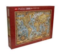 HEYE The World Standard 29845 2000 pezzi Map Art + poster marrone