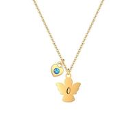 HEYEJET Collana con angelo custode e nome iniziale in oro, idea regalo per compleanno, festa della mamma, Natale, regalo per donne e ragazze, migliore amica, collana con angelo custode
