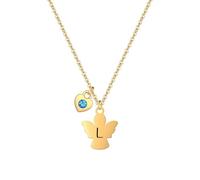 HEYEJET Collana con angelo custode e nome iniziale in oro, idee di compleanno, festa della mamma, Natale, regalo per donne, ragazze, migliore amica, angelo custode, One Size, Metallo, Non pertinente.
