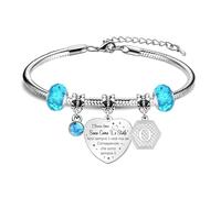 HEYEJET Regali per una Amica Bracciale con Ciondolo in Argento per Donne Ragazze Personalità Iniziale 26 Lettere Bracciali per Migliori Amici Regali di Amicizia Regali a Distanza (Amica-O)