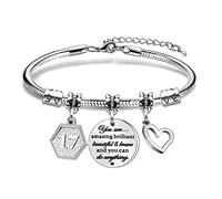 HEYEJET Regalo di compleanno per donne e ragazze, braccialetto di compleanno con ciondoli per il 10° 19° 21° compleanno regalo per figlia, nipote, sorella, amica, ragazze adolescenti Mun Aunt, 16cm