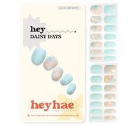 Heyhae Hey, Daisy Days - Strisce per unghie in gel semi-catalizzate, non necessita di lampada LED, primavera, marmo, rosa, facili da applicare e rimuovere, qualità da salone, include 28 strisce, 1