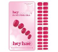 Heyhae Hey, In My Pink Era - Strisce per unghie in gel semi-catalizzate, non necessitano di lampada a LED, colore rosa, tinta unita, facili da applicare e rimuovere, qualità da salone di bellezza