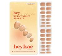 Heyhae Hey, Silent Night Sparkle - Strisce per unghie in gel semi-catalizzate, non necessitano di lampada a LED, colore oro, scintillanti, facili da applicare e rimuovere, qualità da salone, include