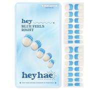 Heyhae Strisce per unghie in gel semi-catalizzate, non necessita di lampada LED, blu, francese, facili da applicare e rimuovere, qualità da salone di bellezza, include 28 strisce, 2 tamponi di