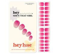 Heyhae Strisce per unghie in gel semi-indurite, non necessitano di lampada LED, rosa, ombre, facili da applicare e rimuovere, qualità da salone, include 28 strisce, 2 tamponi per la preparazione, lima