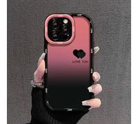Heyhaho Fangcase Gradient Matte for iPhone Case, Love You & Lucky Smiley Designs, Soft Shockproof Protective Shell for iPhone 16/15/14/13/12/11 Pro Max