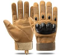 Heyhaho Tactical Full Finger Gloves with Soft Knuckle Protection, 2026 Fully Protective, Non-Slip Gloves with Touchscreen, Breathable, for Outdoor Sports (Tan, M)