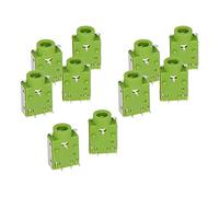 Heyiarbeit 10pcs 3.5mm PCB Montaggio a Pannello 6 Pin Femmina Audio Cuffie Jack Presa Connettore Stereo per Telefoni Audio Video Apparecchiature Lettori PJ343 Tono Verde