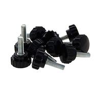 Heyiarbeit Filettatura maschio zigrinata a mano M6 x 22 mm x 20 mm testa manopola di bloccaggio manopole di bloccaggio maniglia pollice macchina bulloni a vite su bachelite 10 pezzi