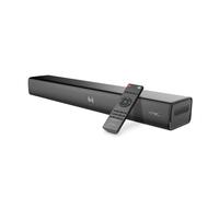 Heymell Soundbar Bluetooth compatto a 2.1 canali per monitor proiettore TV, Sound Bar TV da 120 W, altoparlanti per PC, potenziatore di dialogo, AUX ottico HDMI ARC. Montaggio a parete. Voyage 202