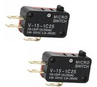 HeyNana - Micro interruttore V-15-1C25 SPDT Tipo pulsante confezione da 2 Finecorsa (Micro)