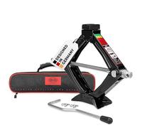 HEYNER Cric a forbice, TÜV & GS, cric con manovella e cuscinetto in gomma, 0,8 t per rimorchio/auto - con custodia