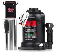 HEYNER® Martinetto idraulico da 10 t, sollevatore a doppio sollevamento, altezza di sollevamento 210 - 442 mm, doppio pistone di sollevamento, con custodia per cilindro idraulico SUV/camion