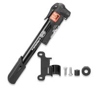 HEYNER® Pompa manuale con manometro, pompa compatta per bicicletta con valvola sostituibile e supporto 8 bar