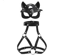 Heyokoy Coppia Cosplay Mezza Faccia Volpe Gioco Maschera, Cinturino in Pelle Regolabile, Adatto per Lo Yoga Fitness