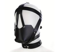 Heyokoy Maschera facciale antiscivolo in pelle nera con design integrato, resistente ai graffi e delicata sulla pelle