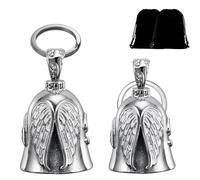 HEYOMI 2 Pezzi Campanella Moto Guardian Bell Originale, Campanellino Motociclisti, Portachiavi Moto Portafortuna, Angelo Custode Con Anello Appeso Per Auto Elettriche, Biciclette Ecc.