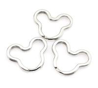 Heyous - Portachiavi a forma di topolino, a forma di stella e cuore, 10 pezzi Mickey Mouse Shape Argento?
