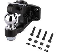 HEYOUTH Gancio di traino Ø 50mm Testa a sfera, fino a 8000kg/8T Giunto combinato Testa di accoppiamento in nero, Gancio di traino a sfera, per Transporter, Pick-Up, Auto Quad, Trattore e molto altro