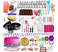 HEYOUTH Kit Pasticceria,Set Pasticceria Professionale,Kit Torte,Set Decorazioni 700PCS Torte della Pasticceria Professionale,Supporto per Giradischi Rotante,Spatola Liscia, Adatta per Cupcake Dolci