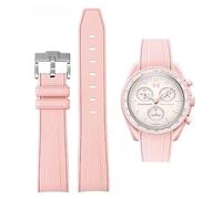 HEYOZURY 20mm Cinturino per Orologiper 20mm Omega x Swatch MoonSwatch Orologio Orologio in Silicone Uomini con Chiusura In Acciaio Inox Bracciale di Ricambio Originale Omega Speedmaster