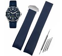 HEYOZURY Cinturini per Orologi per Tag Heuer 22mm Silicone Disegno Traforato Aquaracer Serie Monaco Serie Cinturino di Ricambio Bracciale Originale Compatibile con Tag Heuer