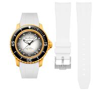HEYOZURY Cinturino per Blancpain X Swatch Fifty Fathoms 22mm Cinturino per Orologiper Morbida Gomma Curva Fine Braccialetto di Ricambio per Blancpain x Swatch Uomo Donne con Strumento Rimuovere