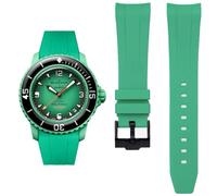 HEYOZURY Cinturino per Blancpain X Swatch Fifty Fathoms 22mm Cinturino per Orologiper Morbida Gomma Curva Fine Braccialetto di Ricambio per Blancpain x Swatch Uomo Donne con Strumento Rimuovere