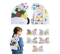 Heypappy Busy Board,12 in 1 Montessori Busy Board Feltro,Montessori Didattici Libro Sensoriale Educativo, Giocattolo per Abilità Motorie con Cintura Zaino Regalo Bambino Compleanno Natale